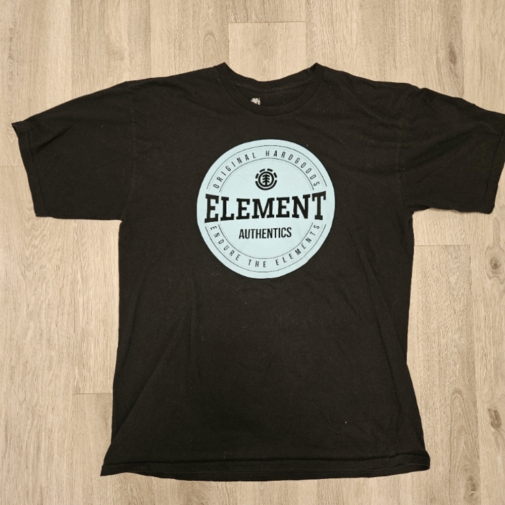 Element Skateboarding T-Shirt Mens Large Short Sleeve Graphic Black Tee Skater